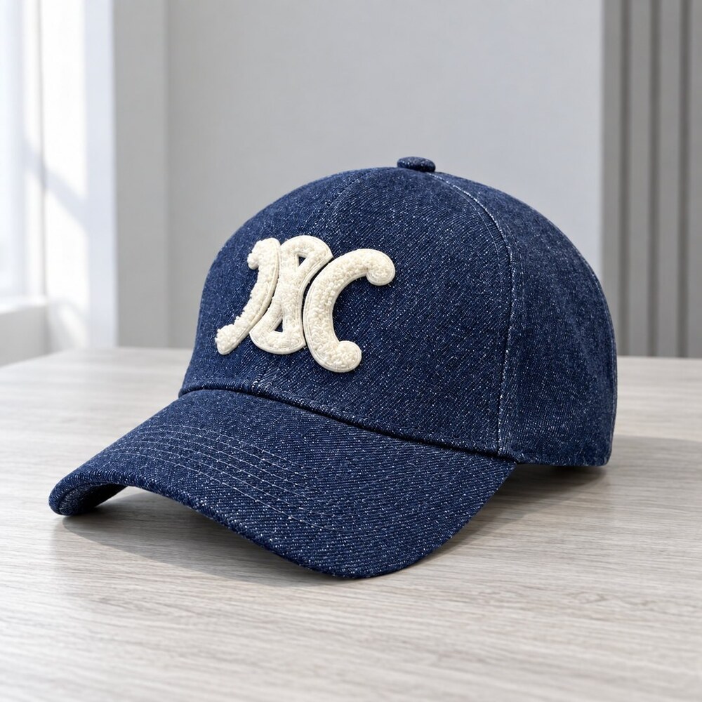 CELINE Dark Wash Denim Baseball Cap - Picture 4 of 6